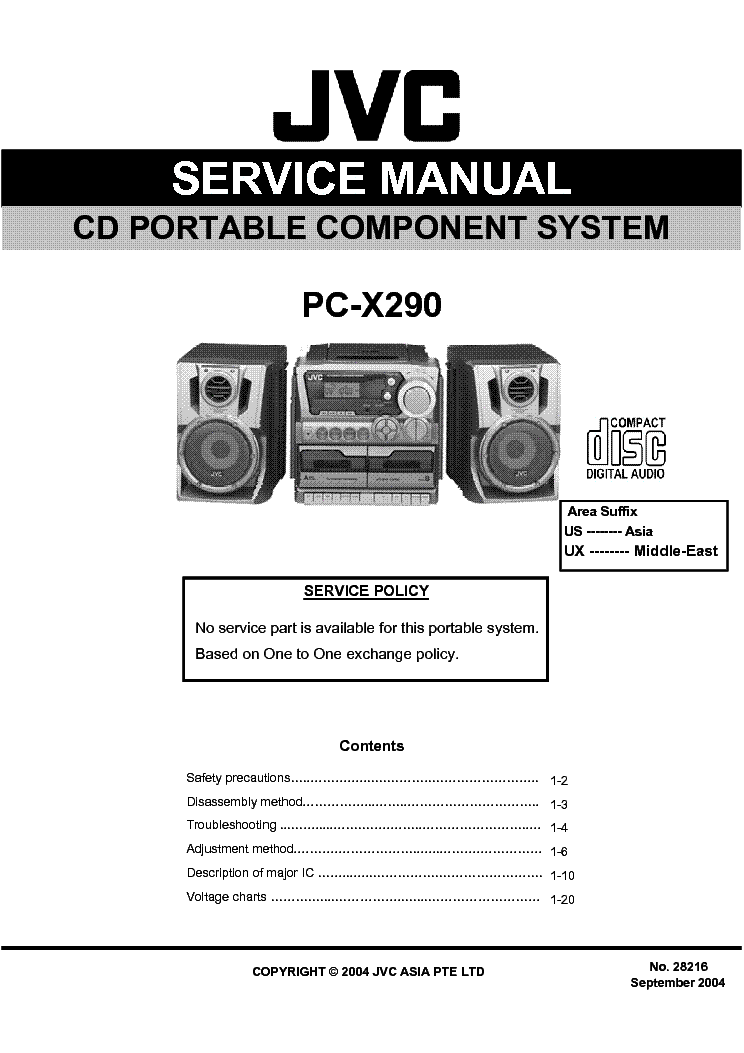 JVC PC-X290 SM2 service manual