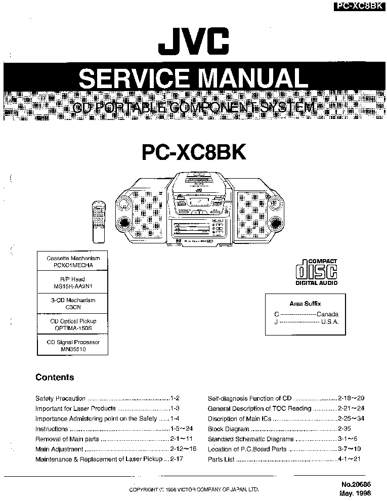 JVC PC-XC8BK SM service manual (1st page)
