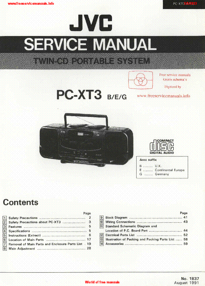 JVC PC-XT3 service manual (1st page)