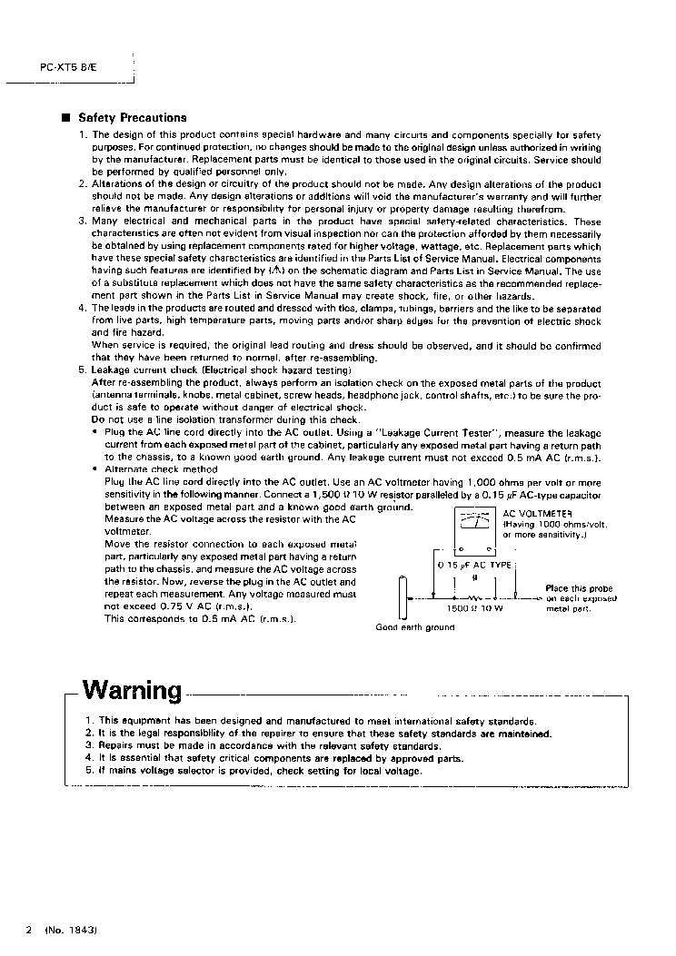 JVC PC-XT5 service manual (2nd page)