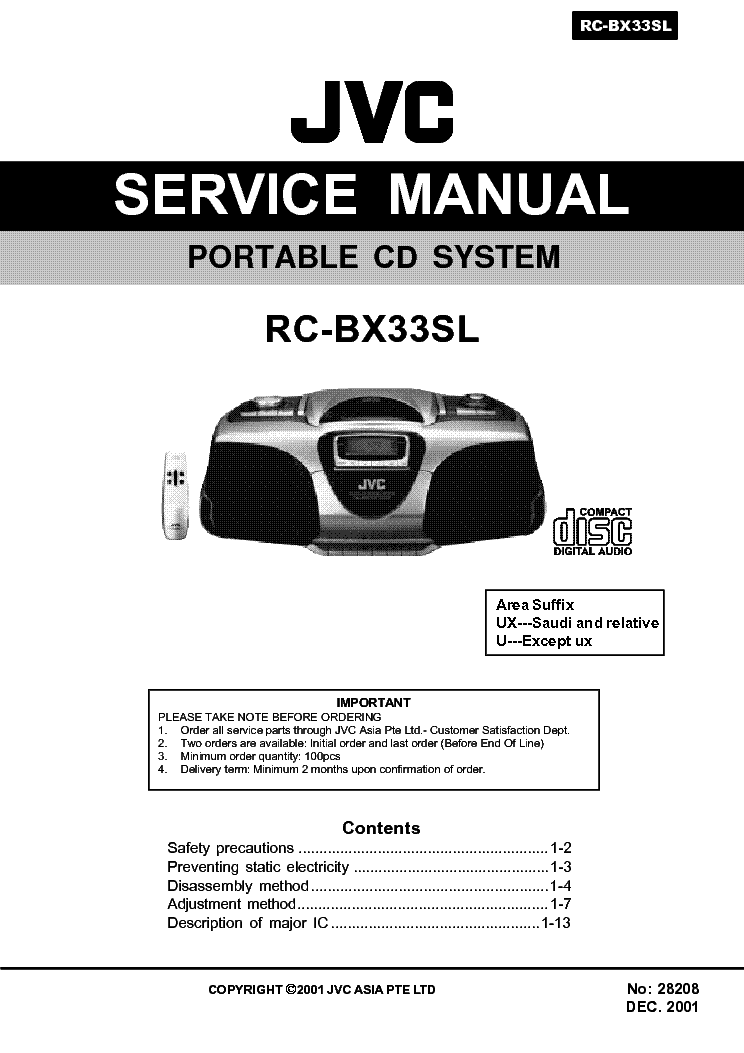 JVC RC-BX33SL SM service manual (1st page)