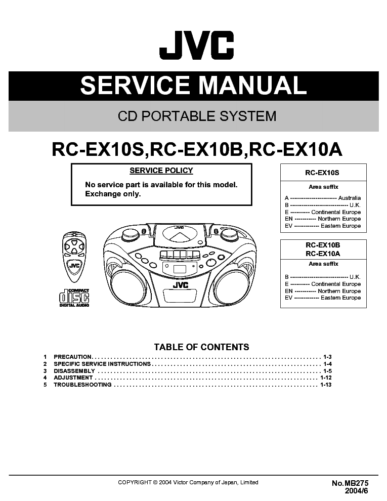 JVC RC-EX10S B A service manual (1st page)