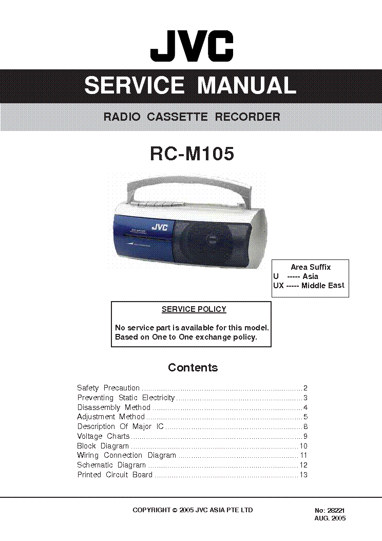 JVC RC-M105 service manual (1st page)