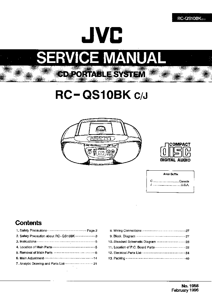 JVC RC-QS10BK service manual (1st page)