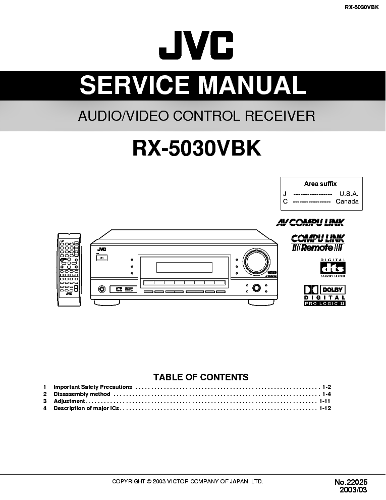JVC RX-5030VBK J C SM NO-SCH service manual (1st page)