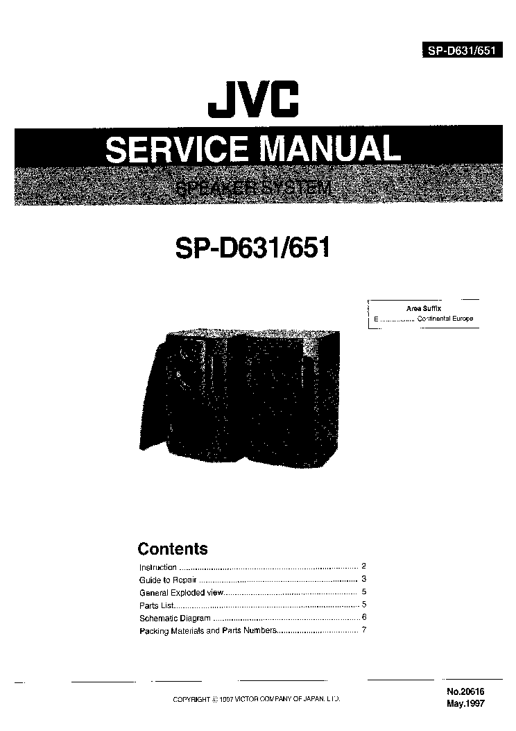 JVC SP-D631 SP-D651 service manual (1st page)
