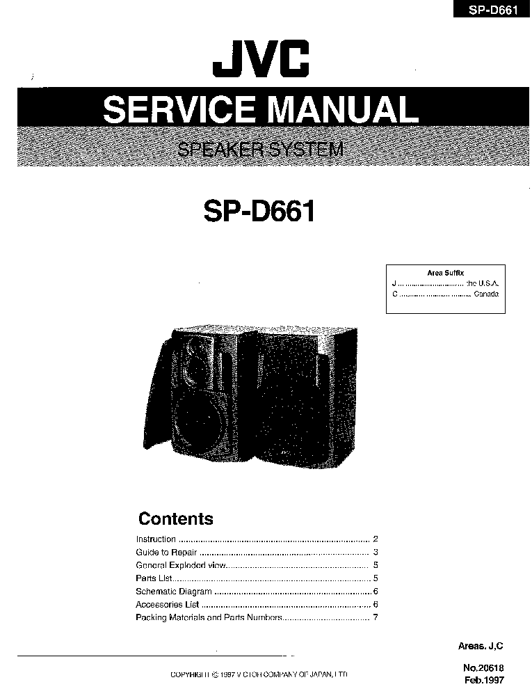 JVC SP-D661 service manual (1st page)