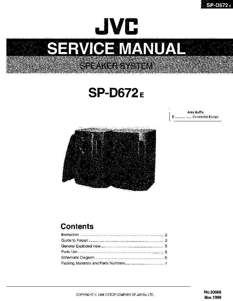 JVC SP-D672 service manual (1st page)