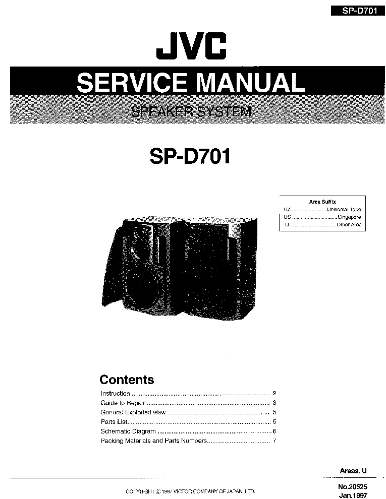 JVC SP-D701 service manual (1st page)
