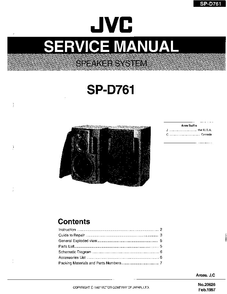 JVC SP-D761 service manual (1st page)