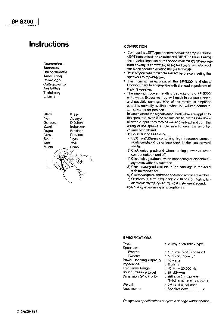 JVC SP-S200 service manual (2nd page)