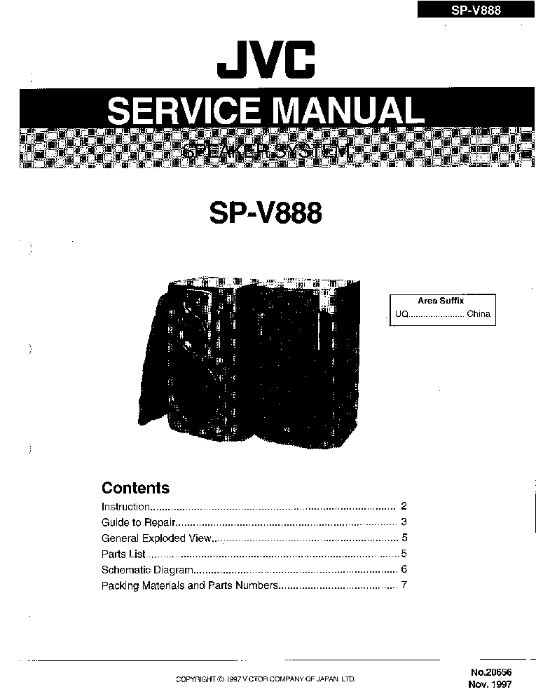 JVC SP-V888 service manual (1st page)