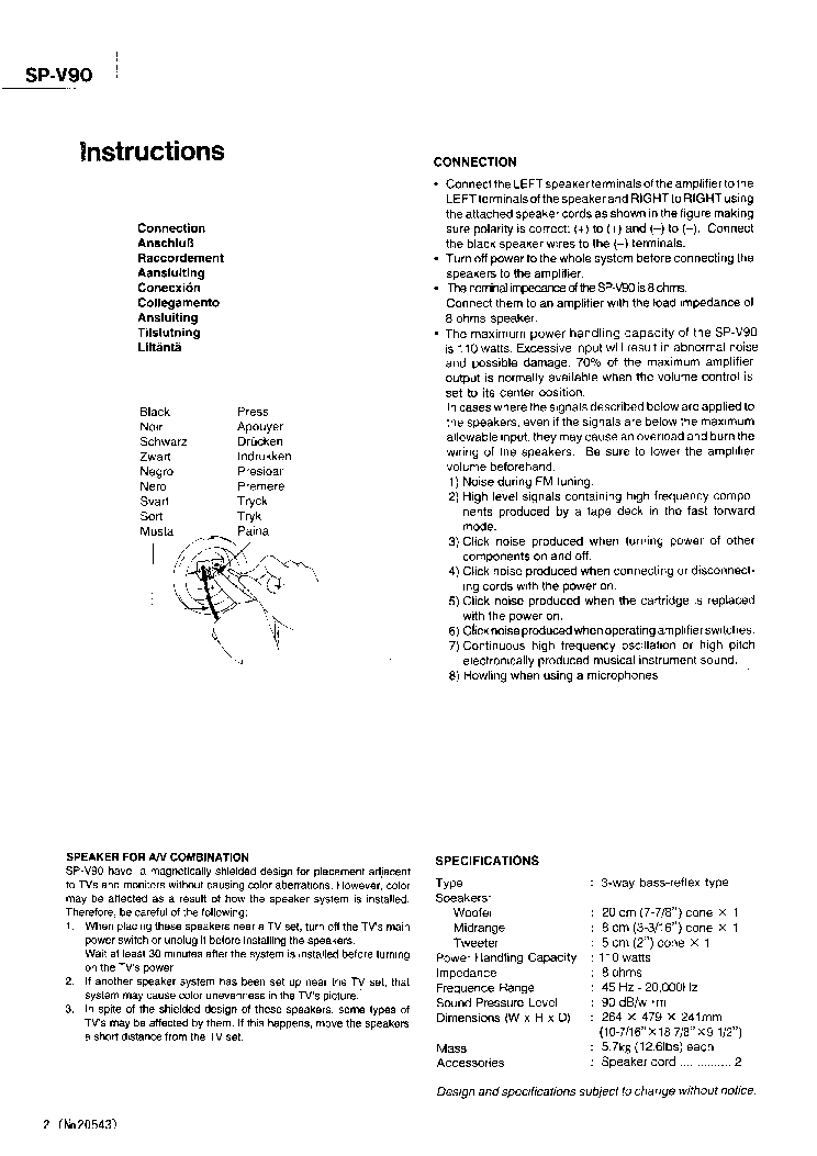 JVC SP-V90 service manual (2nd page)