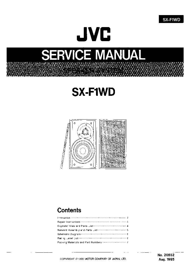 JVC SX-F1WD service manual (1st page)