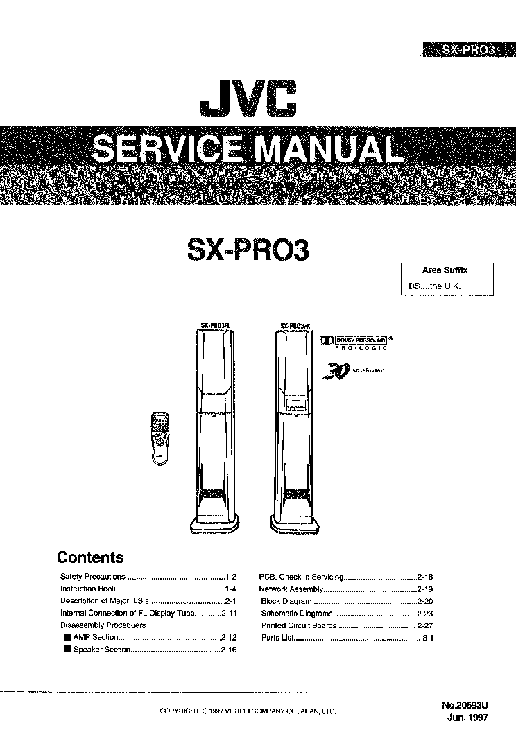 JVC SX-PR03 service manual (1st page)