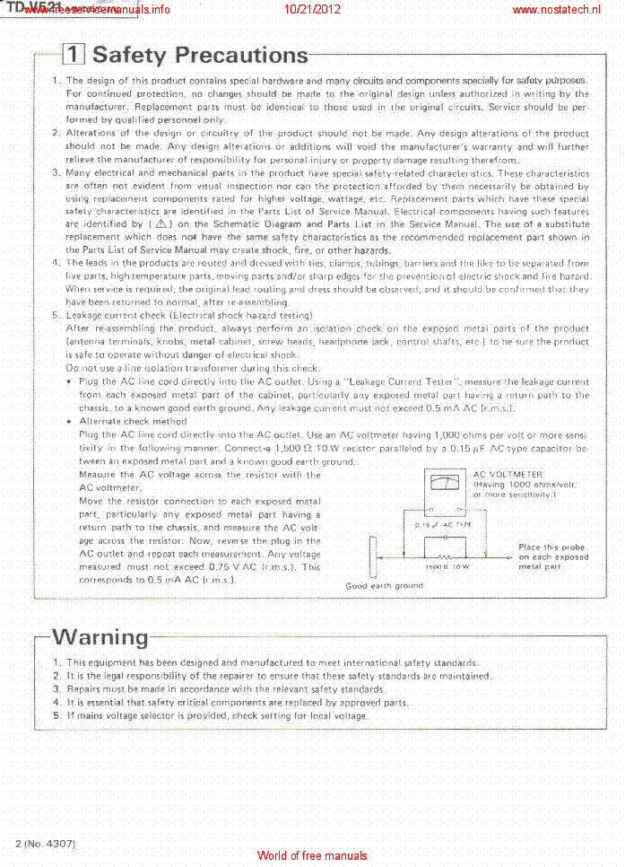 JVC TD-V521 SM service manual (2nd page)