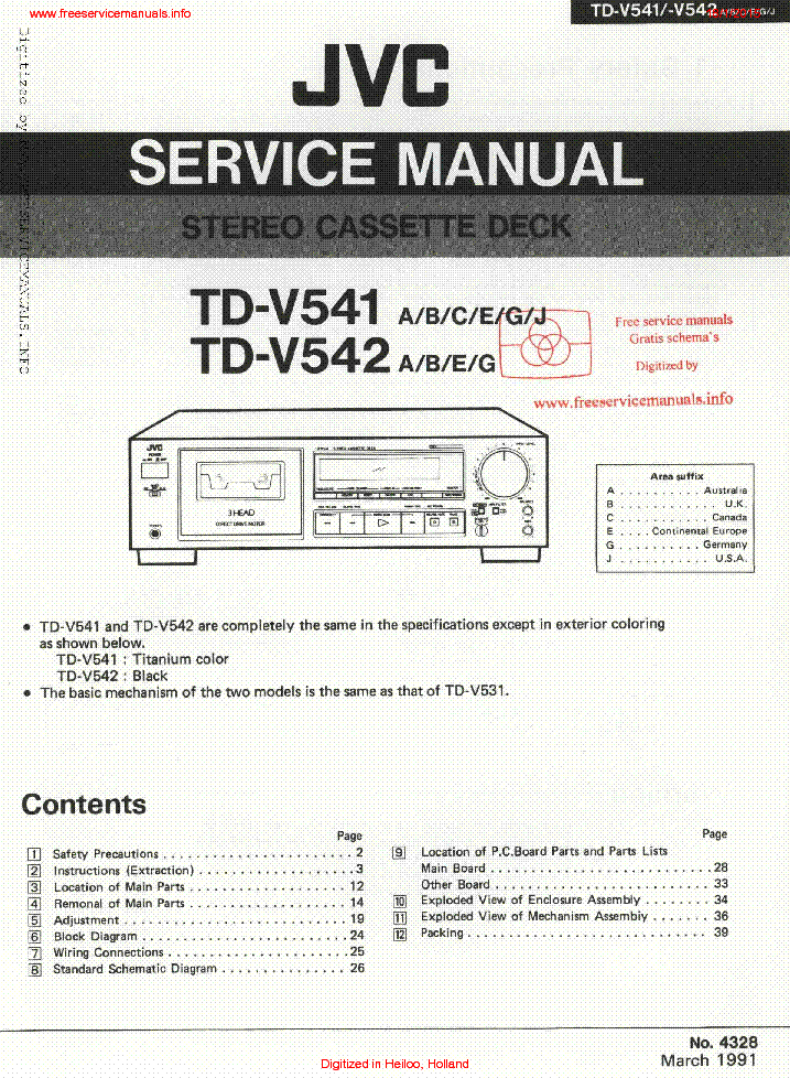 JVC TD-V541 TD-V542 service manual (1st page)