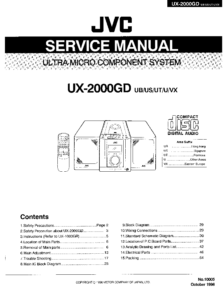 JVC UX-2000GD SCH service manual (1st page)