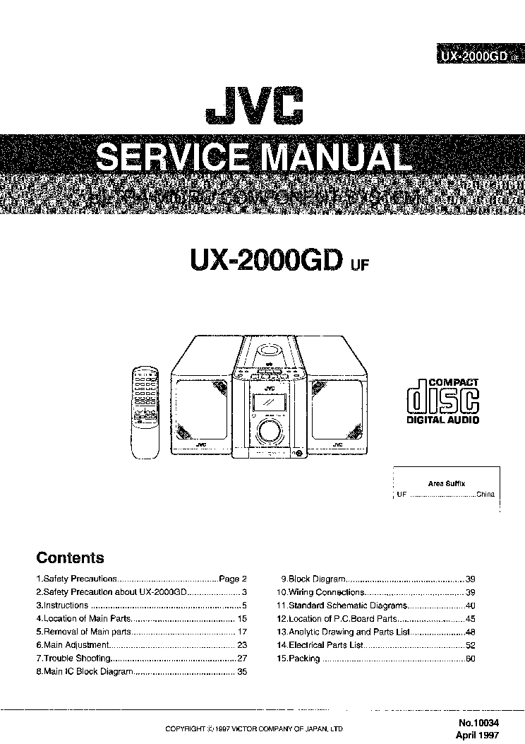 JVC UX-2000GD UF service manual (1st page)