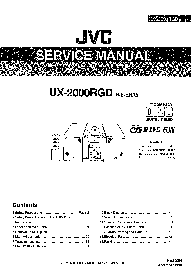 JVC UX-2000RGD service manual (1st page)