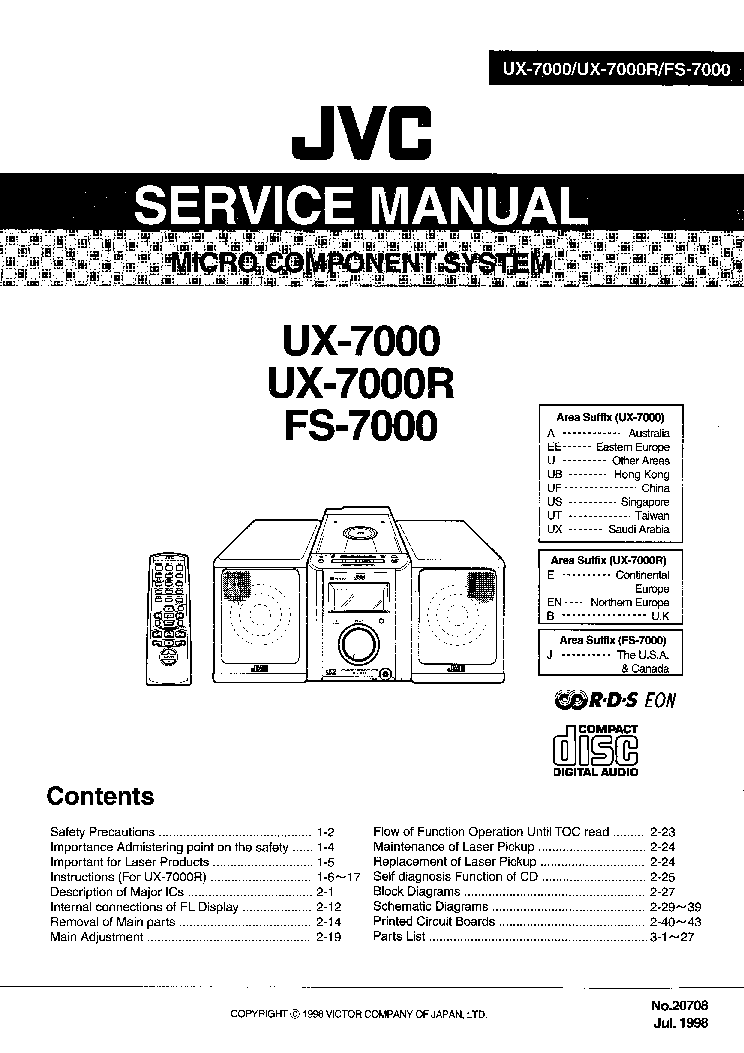 JVC UX-7000 7000R FS-7000 SM service manual (1st page)