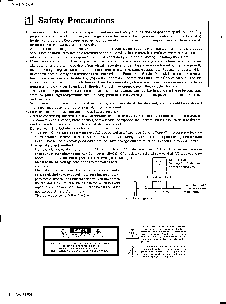 JVC UX-A3 service manual (2nd page)