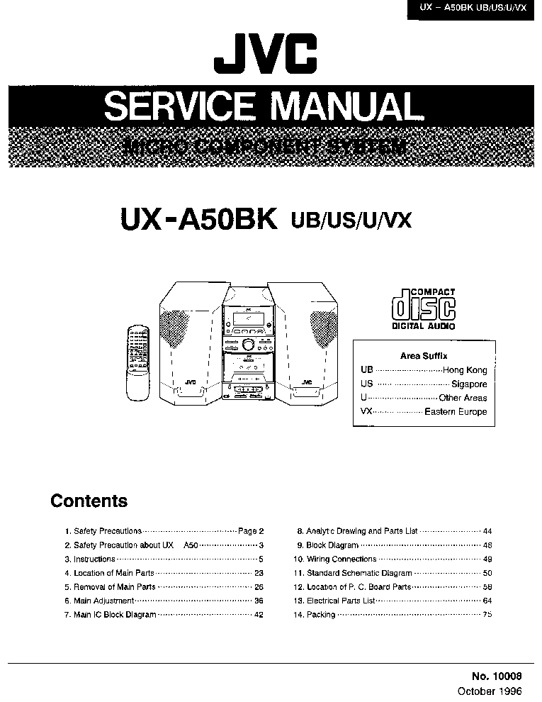JVC UX-A50BK service manual (1st page)