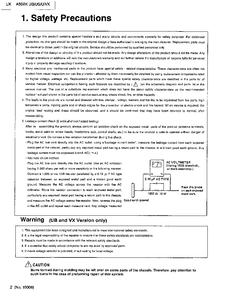 JVC UX-A50BK service manual (2nd page)