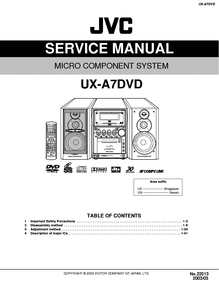 JVC UX-A7DVD service manual (1st page)