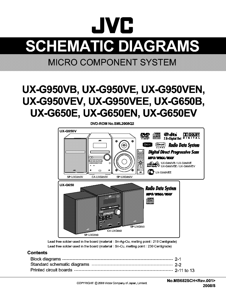 JVC UX-G950VB VE VEN VEV VEE G650B E EN EV SCH service manual (1st page)
