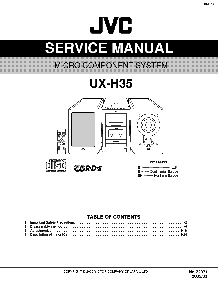 JVC UX-H35 service manual (1st page)