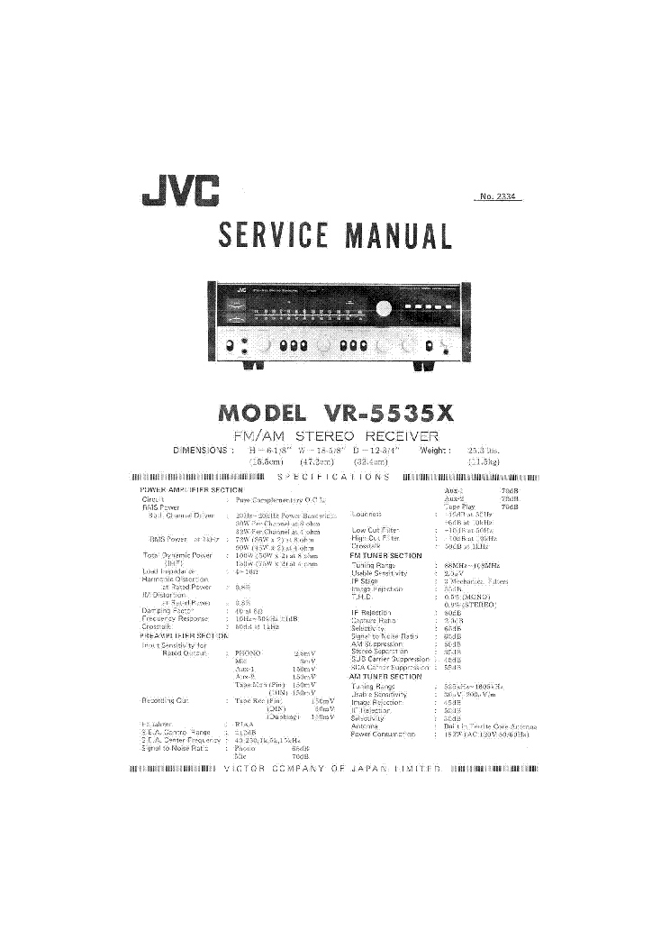 JVC VR5535X service manual
