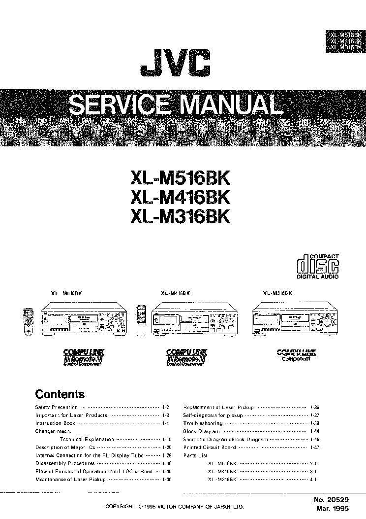 JVC XL-M316BK M416BK M516BK SM service manual (1st page)