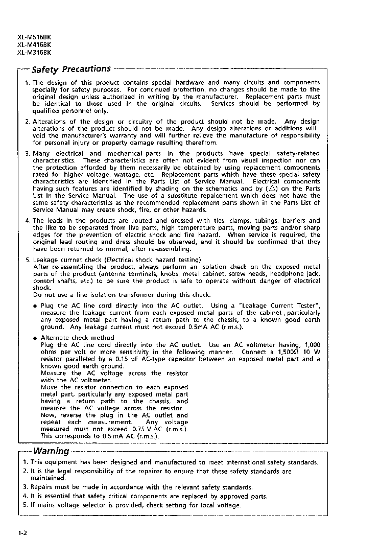 JVC XL-M316BK M416BK M516BK SM service manual (2nd page)