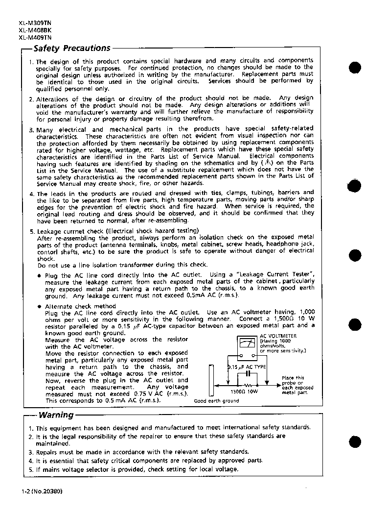 JVC XL-M409TN service manual (2nd page)