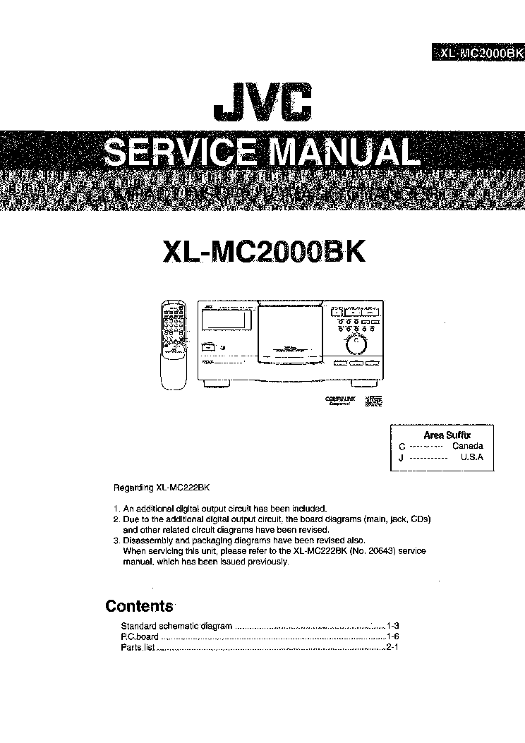JVC XL-MC2000BK service manual (1st page)