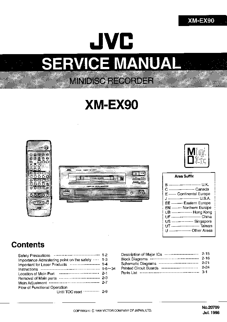 JVC XM-EX90 service manual (1st page)