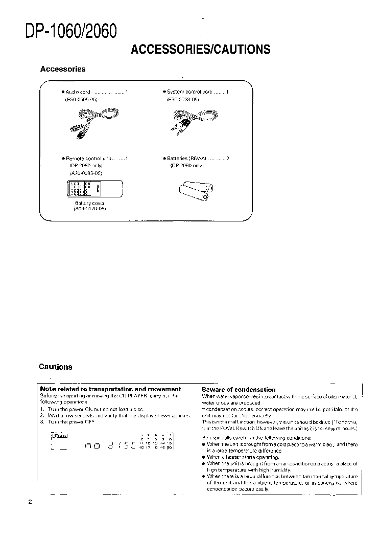 KENWOOD DP-1060 2060 SM service manual (2nd page)