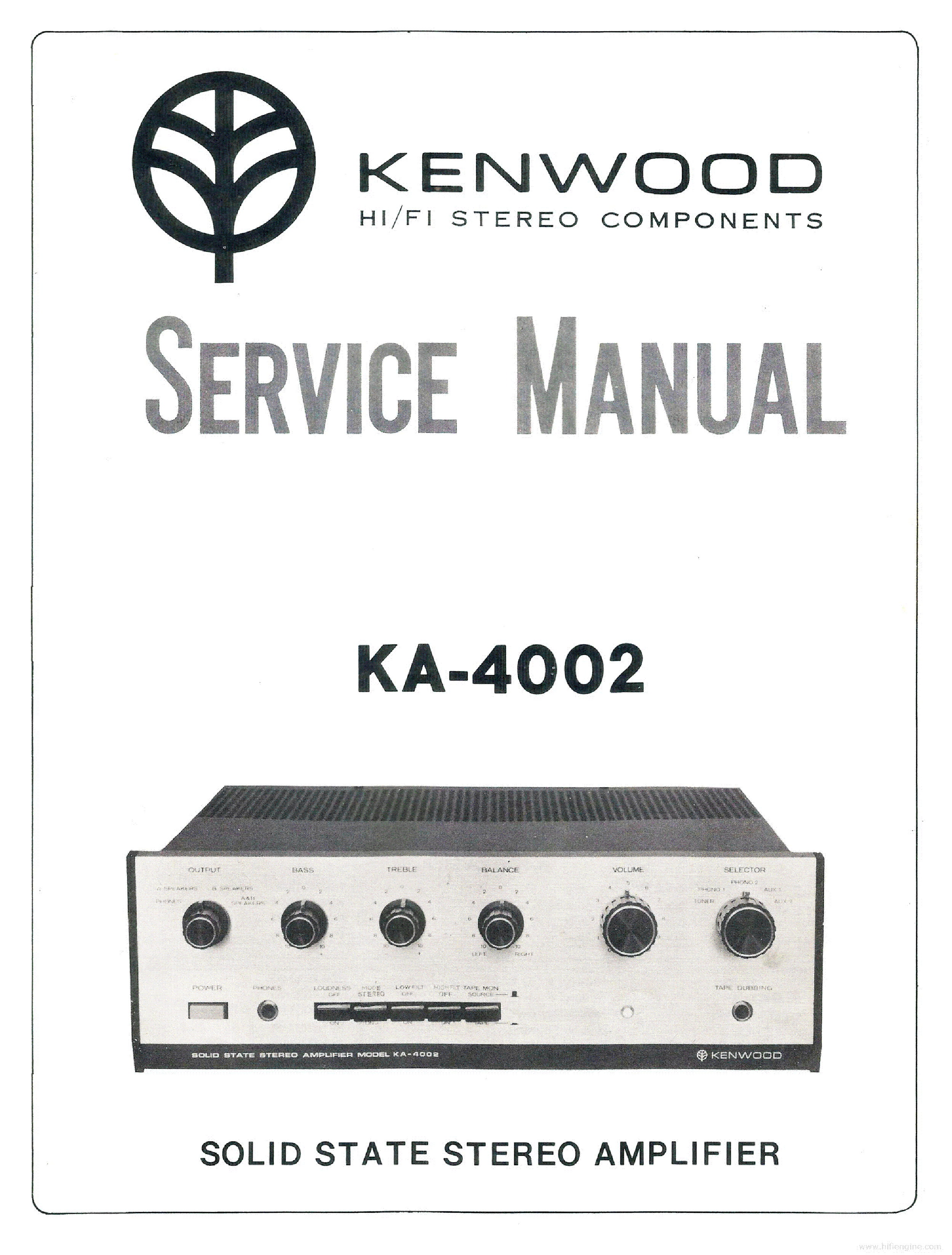 KENWOOD KA-4002 service manual (1st page)