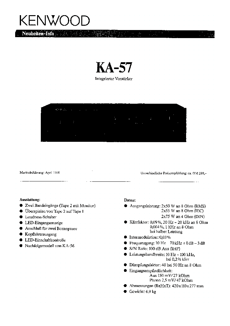 KENWOOD KA-57 service manual (1st page)