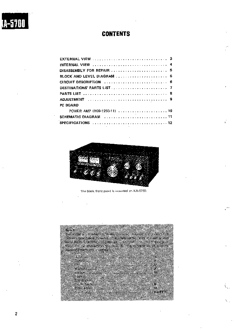 KENWOOD KA-5700 5750 SM service manual (2nd page)