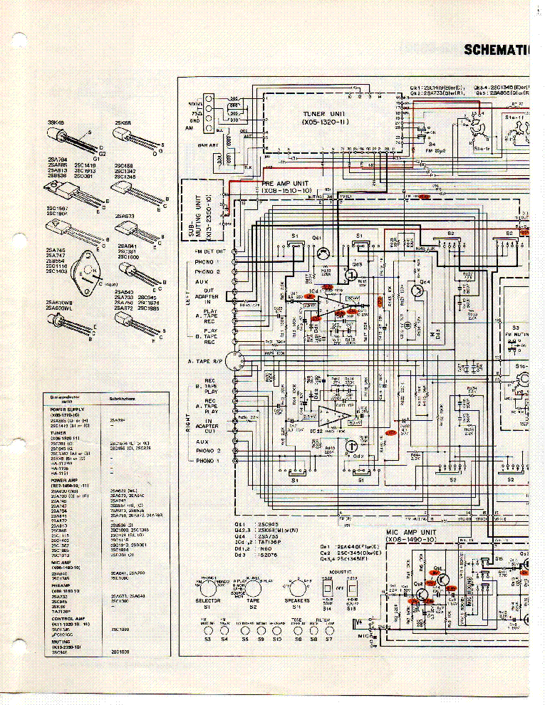 KENWOOD KR-7600 SCHEMATIC WITH VOLTAGES service manual (1st page)