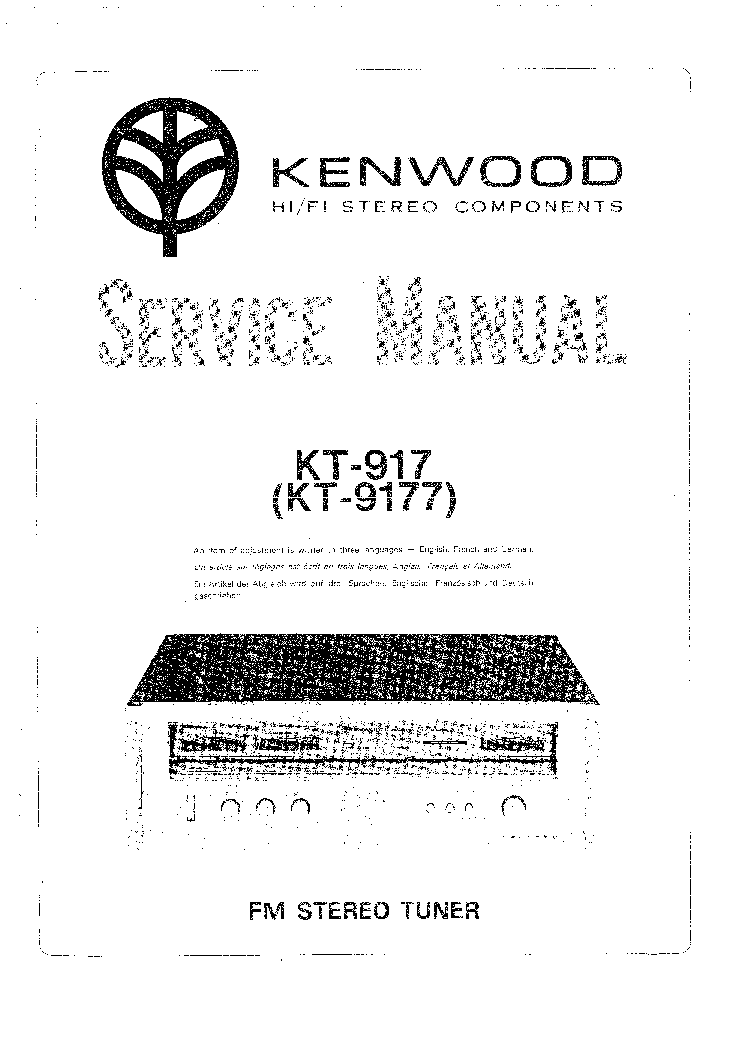 KENWOOD KT917 KT9177 SM service manual (1st page)