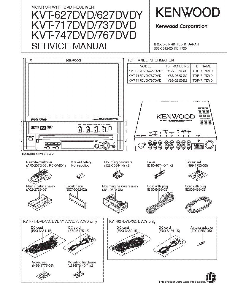 KENWOOD KVT-717DVD service manual (1st page)