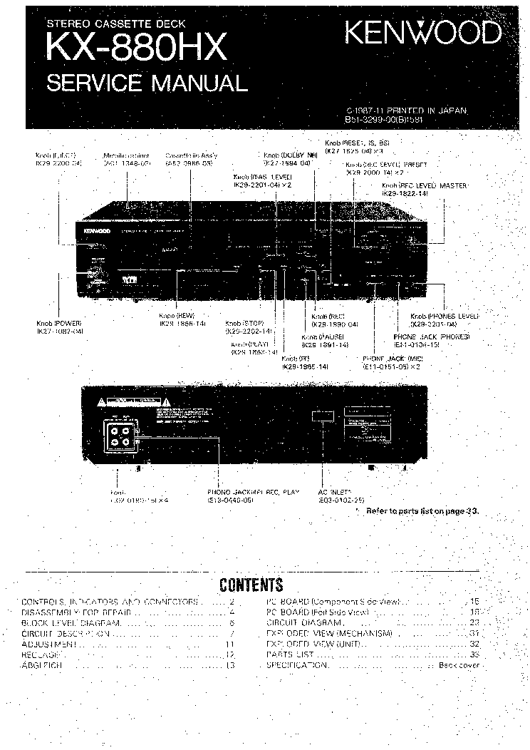 KENWOOD KX880HX SM service manual