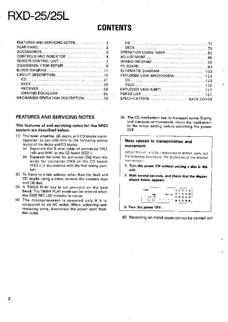 KENWOOD RXD-25 25L service manual (2nd page)