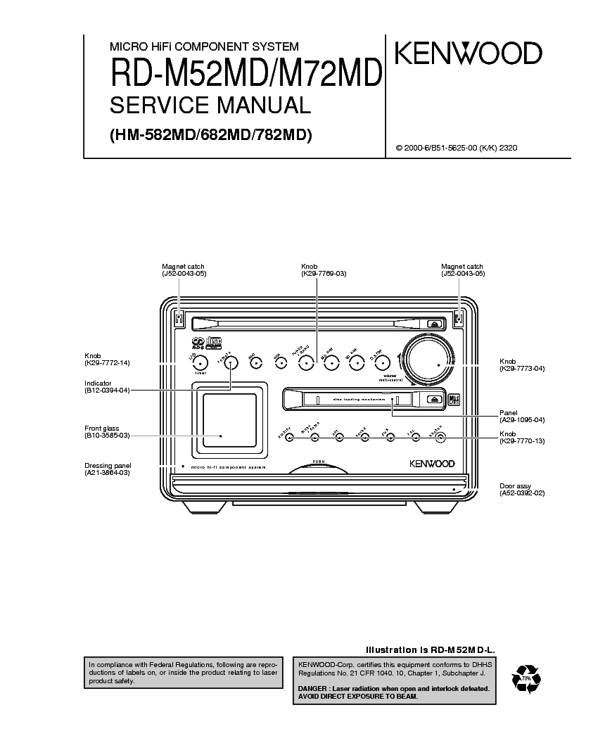 KENWOOD RXD-M52MD 72MD service manual (1st page)