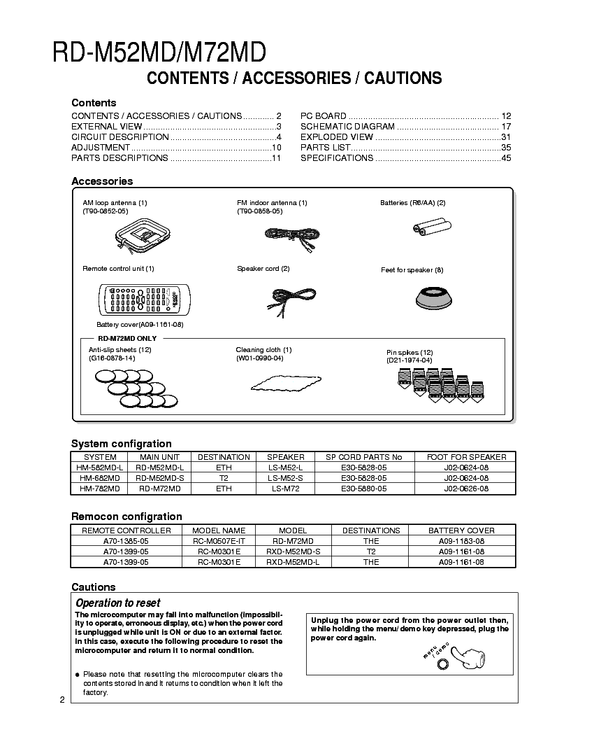 KENWOOD RXD-M52MD 72MD service manual (2nd page)