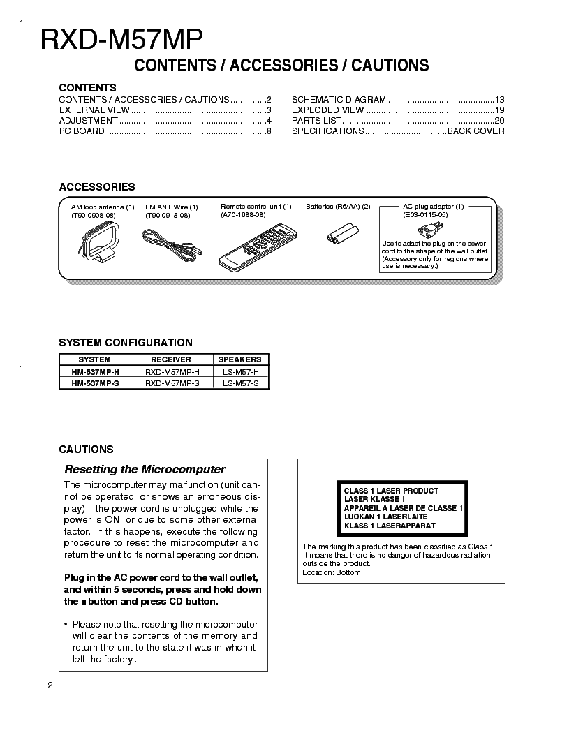 KENWOOD RXD-M57MP COMPACT HI-FI COMPONENT SYSTEM service manual (2nd page)