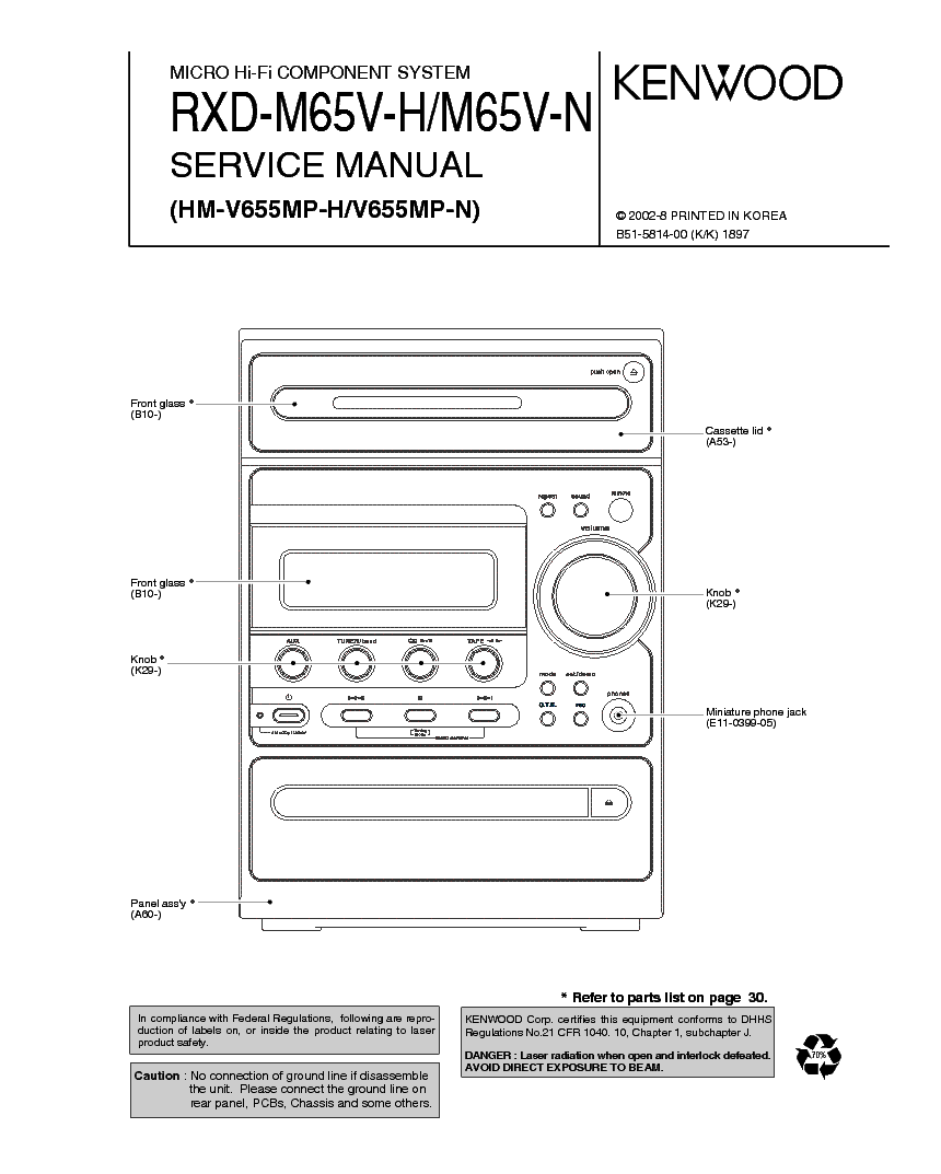 KENWOOD RXD-M65V service manual (1st page)
